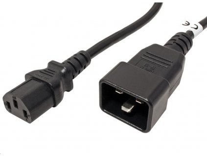 PREMIUMCORD Kabel síťový propojovací 230V 10A 2m, konektory IEC 320 C13 - IEC 320 C20