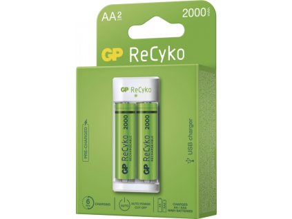 Nabíječka baterií GP Eco E211 + 2× AA ReCyko 2000