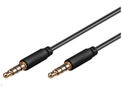 PREMIUMCORD Kabel Jack 3.5mm 4 pinový M/M 2m pro Apple iPhone, iPad, iPod