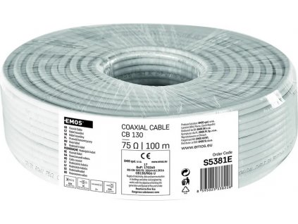 Koaxiální kabel Emos CB130 / 100m / 6,6 mm / balení ve fólii