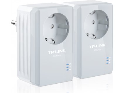 TP-Link TL-PA4010PKIT AV500+ Powerline Kit with AC Pass Through - - sada napájecího adaptéru - - HomePlug AV (HPAV) - zapojitelný do zdi (balení 2)