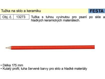 Tužka na sklo a keramiku s červenou tuhou