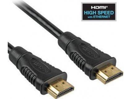 PremiumCord High Speed with Ethernet - Kabel HDMI s ethernetem - HDMI s piny (male) do HDMI s piny (male) - 50 cm - dvojnásobně stíněný - černá - podporuje 4K