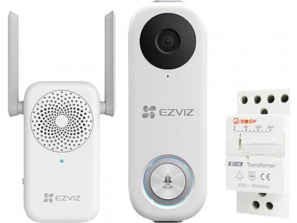 Ezviz DB1C - wi-fi set videokamery, zvonku a napájecího zdroje na DIN lištu