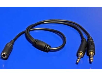 Redukce Roline audio 4pólový jack3,5(F) -> 2x jack 3,5(M), 39cm kabel