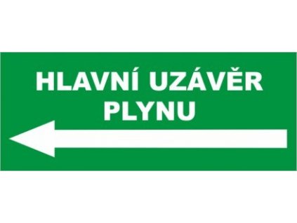 Hlavní uzávěr plynu vlevo