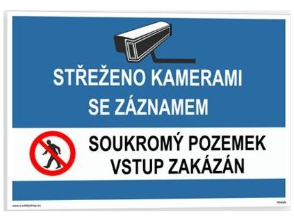 Střeženo kamerami se záznamem soukromý pozemek