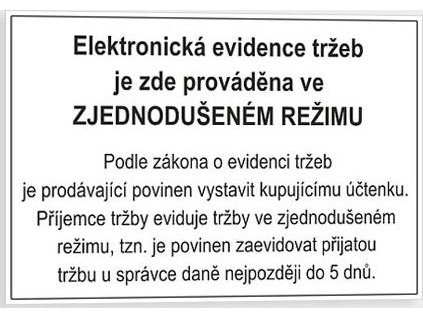Elektronická evidence tržeb - EET  označení pokladny, provozovny