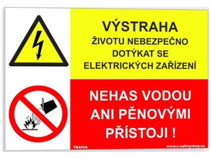 VÝSTRAHA - Životu nebezpečno dotýkat se elektrických zařízení NEHAS VODOU ANI PĚNOVÝMI PŘÍSTROJI