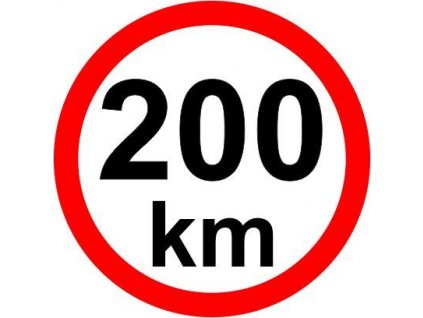 Omezení rychlosti – 200 km/hod retroreflexní