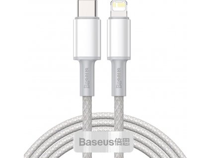 USB-C na Lightning Baseus High Density Braided Cable, 20W, PD, 2m (bílý)