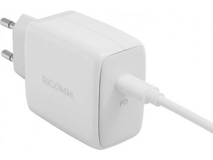 Nástěnná nabíječka 45W GaN Ricomm RC451 EU, 1xUSB-C + 2,1m kabel USB-C
