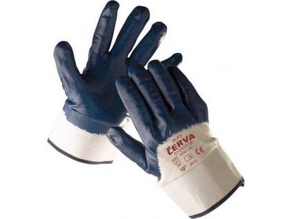 RUFF - rukavice z bavlněného úpletu s nitrilovou dlaní a tuhou manžetou - velikost 11