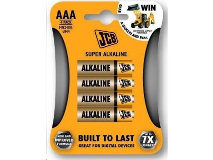 JCB SUPER alkalická baterie LR03, blistr 4 ks