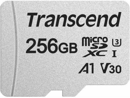 Transcend 300S - Paměťová karta flash (adaptér zahrnuto) - 256 GB - A1 / Video Class V30 / UHS-I U3 / Class10 - microSDXC