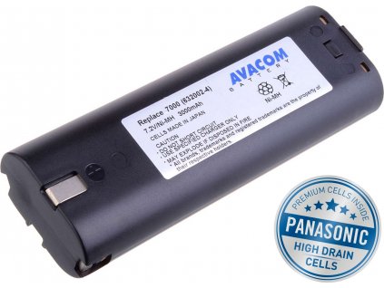 Baterie Avacom pro aku Makita 7000 Ni-MH 7,2V 3000mAh, články PANASONIC  - neoriginální