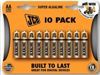 JCB SUPER alkalická baterie LR06, blistr 10 ks