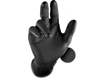 12ks - Jednorázové rukavice GRIPPAZ® 246A BLACK