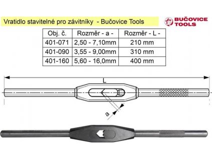 Vratidlo pro závitníky čtyřhran 3,55-9,0mm Bučovice Tools