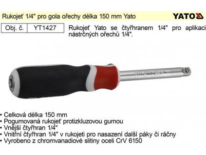 Rukojeť 1/4" pro gola ořechy délka 150 mm Yato