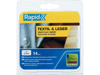 Tyčinky tavné Rapid 12x94mm, textil a kůže, 14ks