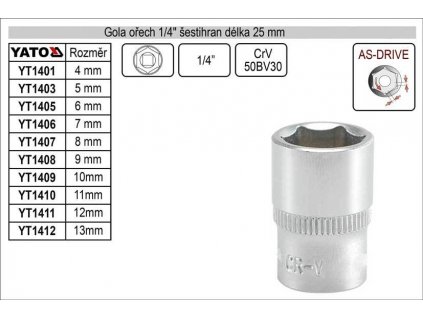 Nástavec 1/4" 5 mm šestihranný