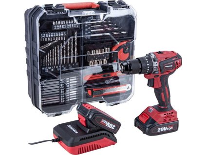 Šroubovák Worcraft CHD-S20LiBAT ShareSYS 20V, Li-ion, bezuhlíkový, 2x akumulátor 2.0Ah, nabíječka, set s příslušenstvím 73ks, v kufříku