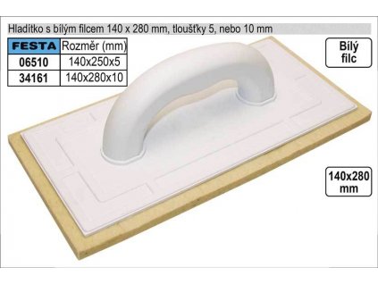 Hladítko filcové bílý filc 5mm rozměr 280x140mm