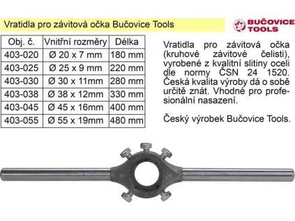 Vratidlo pro závitová očka 30x11 mm Bučovice Tools