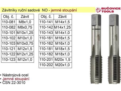 Závitníky ruční sadové M24x2,0 NO jemný závit