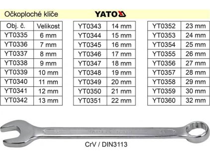 YATO Očkoplochý klíč 8mm CrV