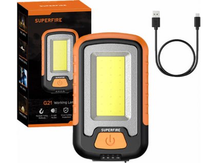 Dílenská svítilna Superfire G21, 650lm, USB