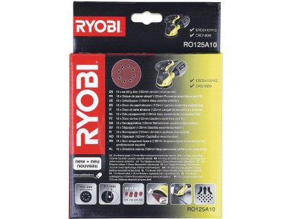 Brusný papír Ryobi RO125A10 125mm, sada 10ks