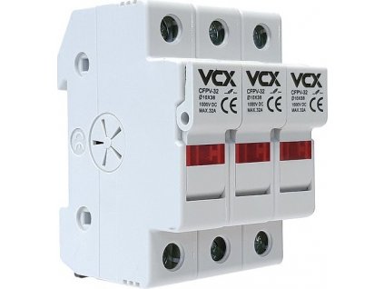 Pojistkový odpojovač VCX CFPV-32, 3P, 32A, 1kV se signalizací, na DIN lištu