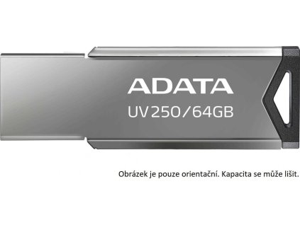 ADATA Flash Disk 32GB UV250, USB 2.0 Dash Drive, tmavě stříbrná