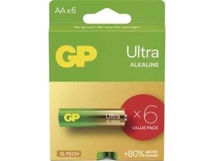 GP Alkalická baterie ULTRA AA (LR6)- 6ks