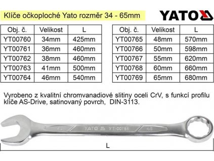 YATO Očkoplochý klíč 65mm CrV