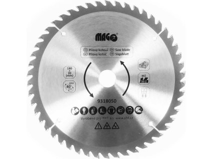 Pilový kotouč 180x2,5x20mm/50 zubů - střídavě šikmé