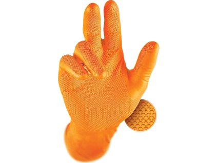 12ks - Jednorázové rukavice GRIPPAZ® 246 08/M - oranžová