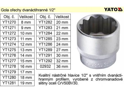 Nástavec 1/2" 23 mm dvanáctihranný