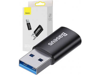 Baseus Ingenuity mini OTG adaptér USB-A 3,1A samec na USB-C samice, černá
