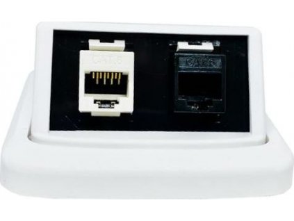UTP zásuvka ABB Tango Cat6, 2xRJ45, bílá/bílá