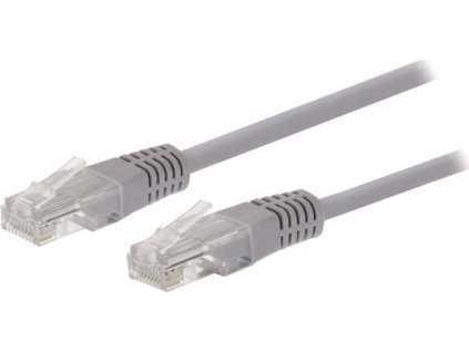 Kabel C-TECH patchcord Cat5e, UTP, šedý, 5m