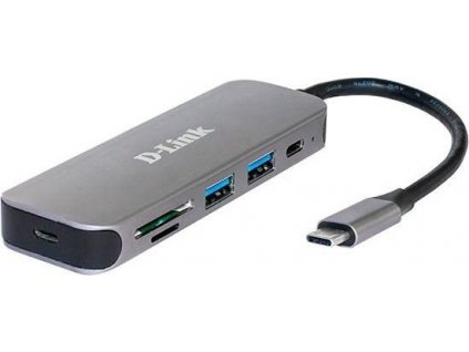 D-Link DUB-2325 - Rozbočovač - with card reader - 2 x SuperSpeed USB 3.0 + 1 x USB-C - desktop