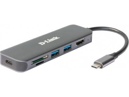 D-Link DUB-2327 USB-C Hub with HDMI and SD/microSD Card Reader, 2x USB3.0, mini docking station