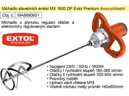 Míchadlo stavebních směsí MX 1600 DP Extol Premium