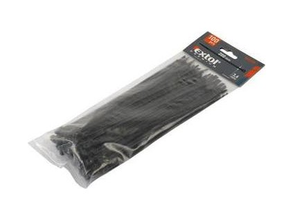 pásky stahovací černé, 500x4,8mm, 100ks, NYLON, EXTOL PREMIUM (TO-73898)