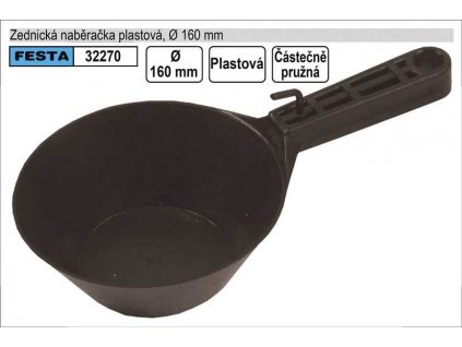 Zednická naběračka s rukojetí plastová pružná 160mm