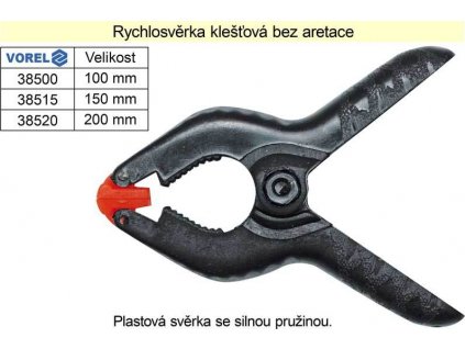 Rychlosvěrka klešťová, 150mm, bez aretace, svorka pružinová