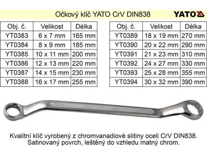 Očkový klíč Yato 16x17mm CrV